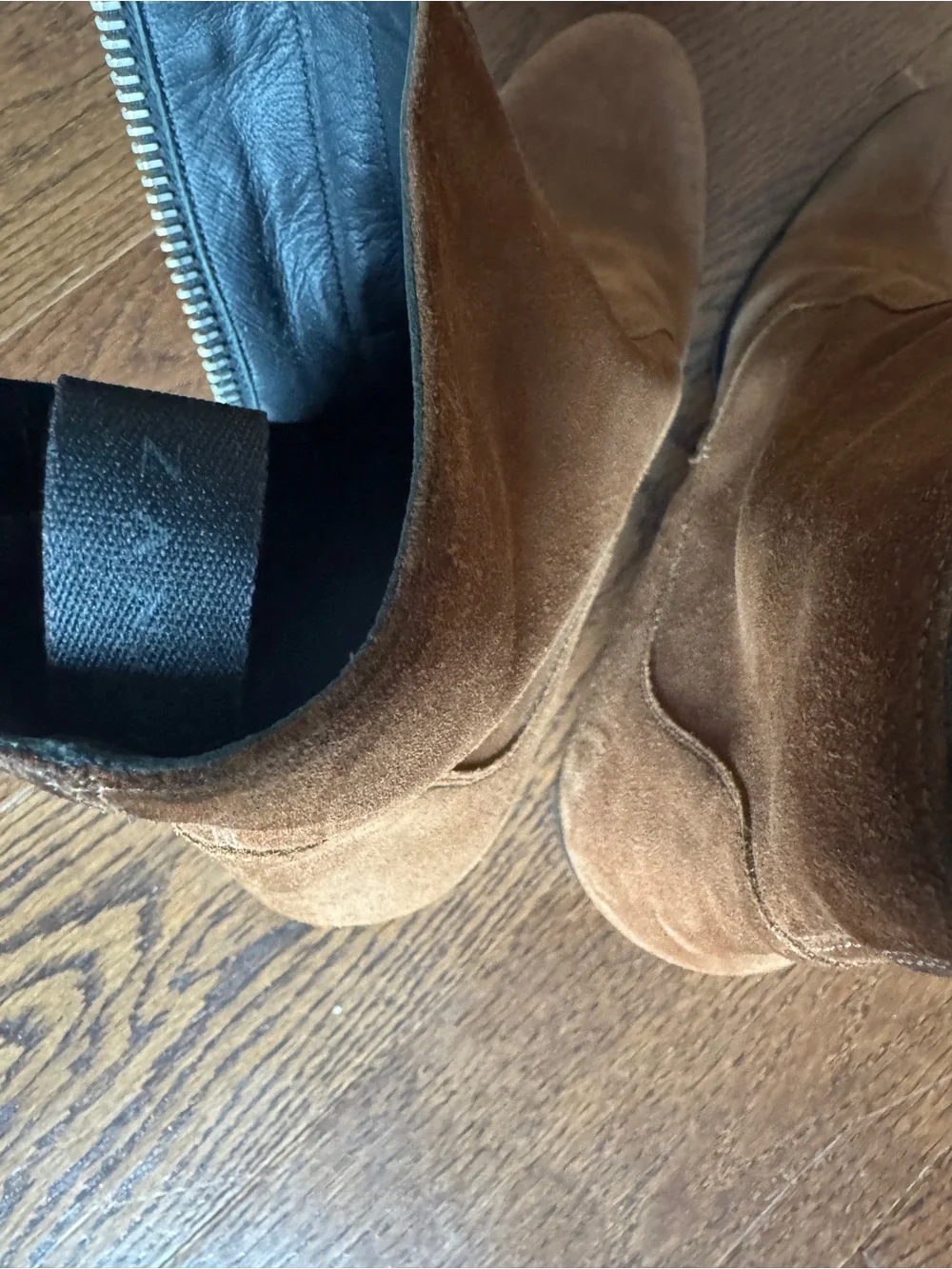 Men's Brown Suede Ankle Boots with Side Zipper